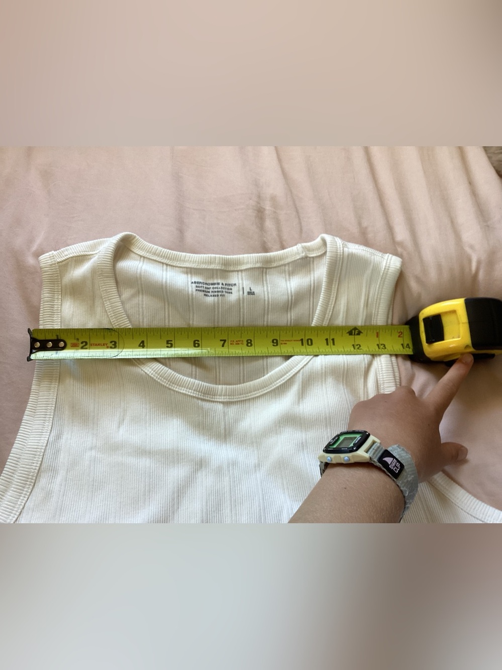 Abercrombie & Fitch Cream Ribbed Scoop Neck Tank - Picture 4 of 6